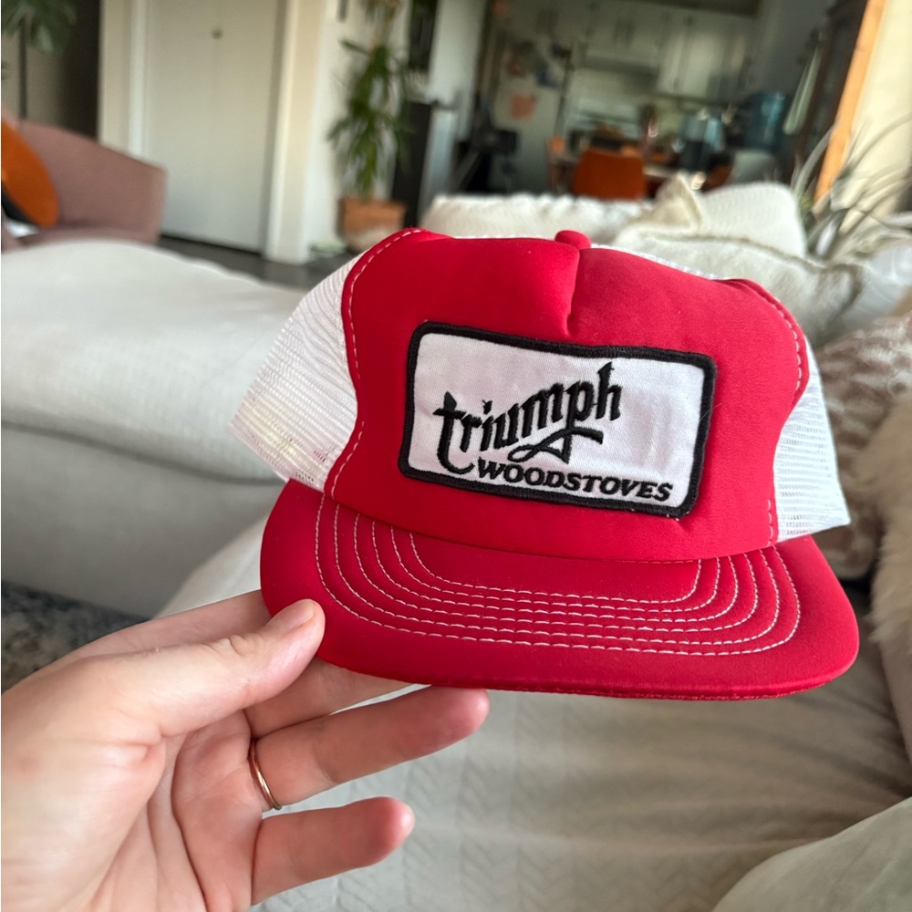Vintage Red and White Trucker Hat